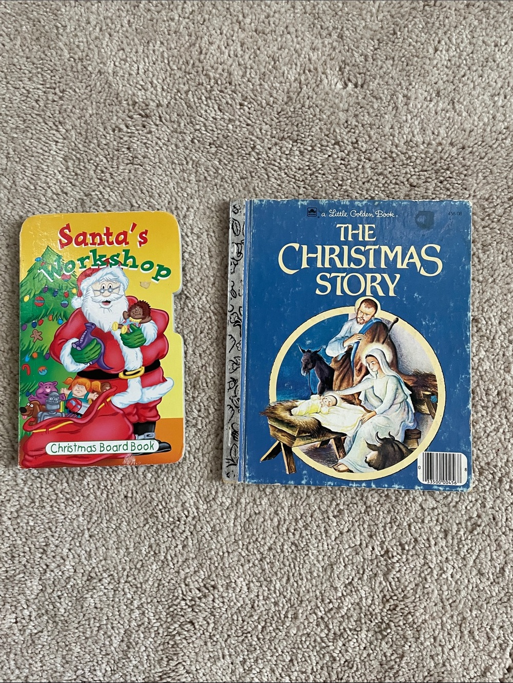 Santa's Workshop Christmas Board Book - Red/Green Kids Holiday Story